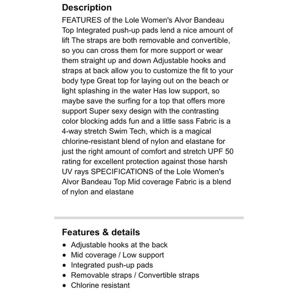 🆕 Lole Alvor padded convertible bikini swi… - Picture 5 of 13